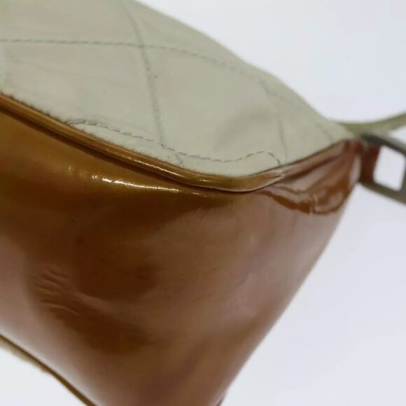 PRADA Shoulder Bag Nylon Enamel Beige Brown Auth - Picture 15 of 16